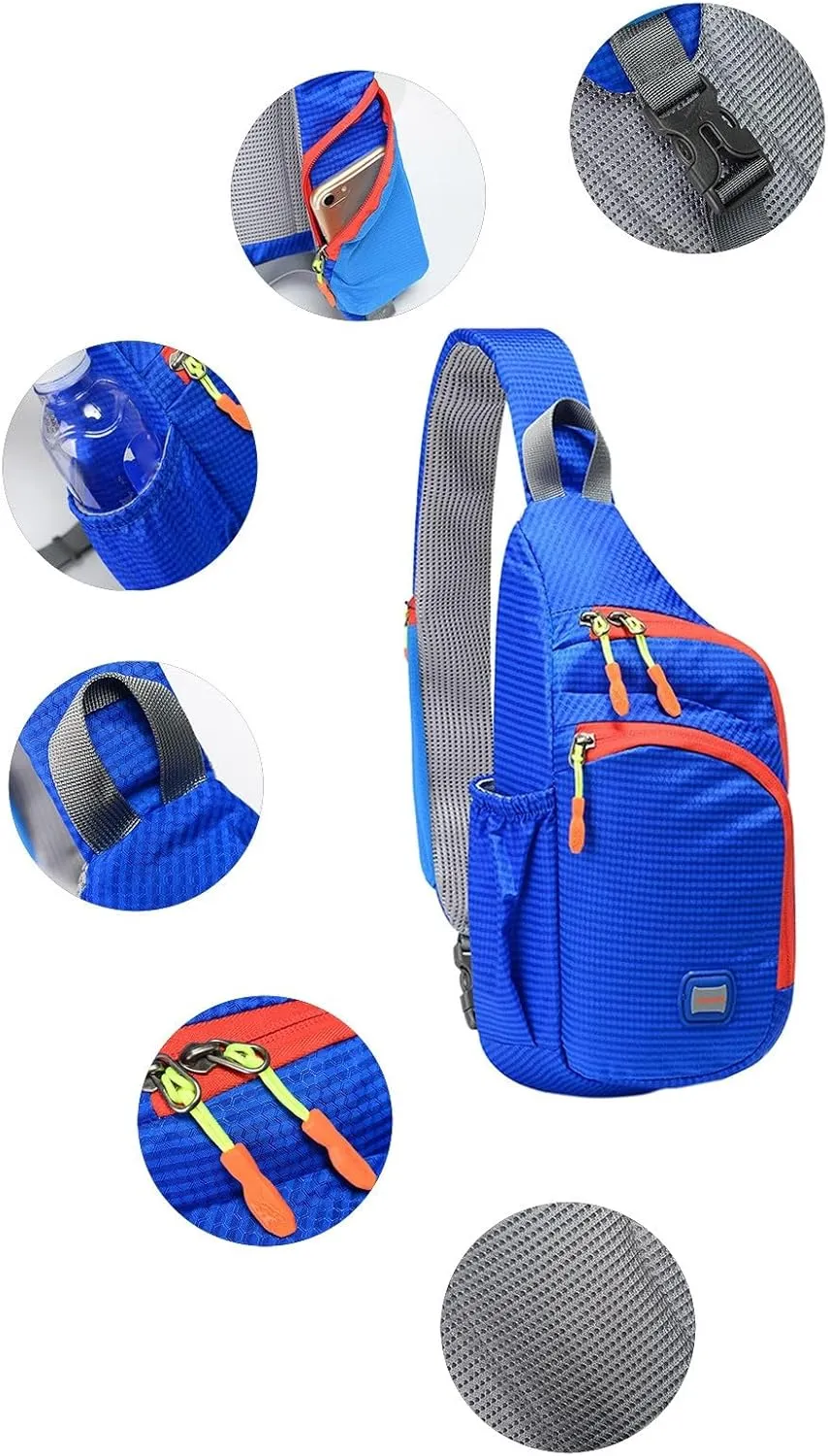 Nylon Fanny Pack Trendy Zipper Sling Bags With Side Pocket For Outdoor Sports Men Shoulder Bags Extra (B, One Size)