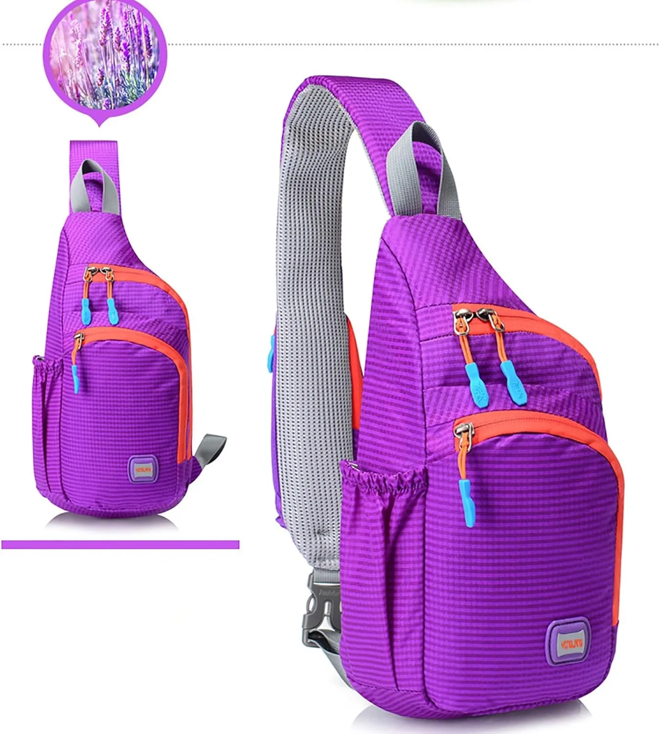 Nylon Fanny Pack Trendy Zipper Sling Bags With Side Pocket For Outdoor Sports Men Shoulder Bags Extra (C, One Size)