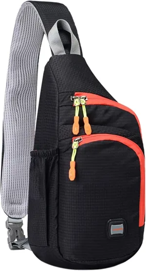 Nylon Fanny Pack Trendy Zipper Sling Bags With Side Pocket For Outdoor Sports Men Shoulder Bags Extra (D, One Size)