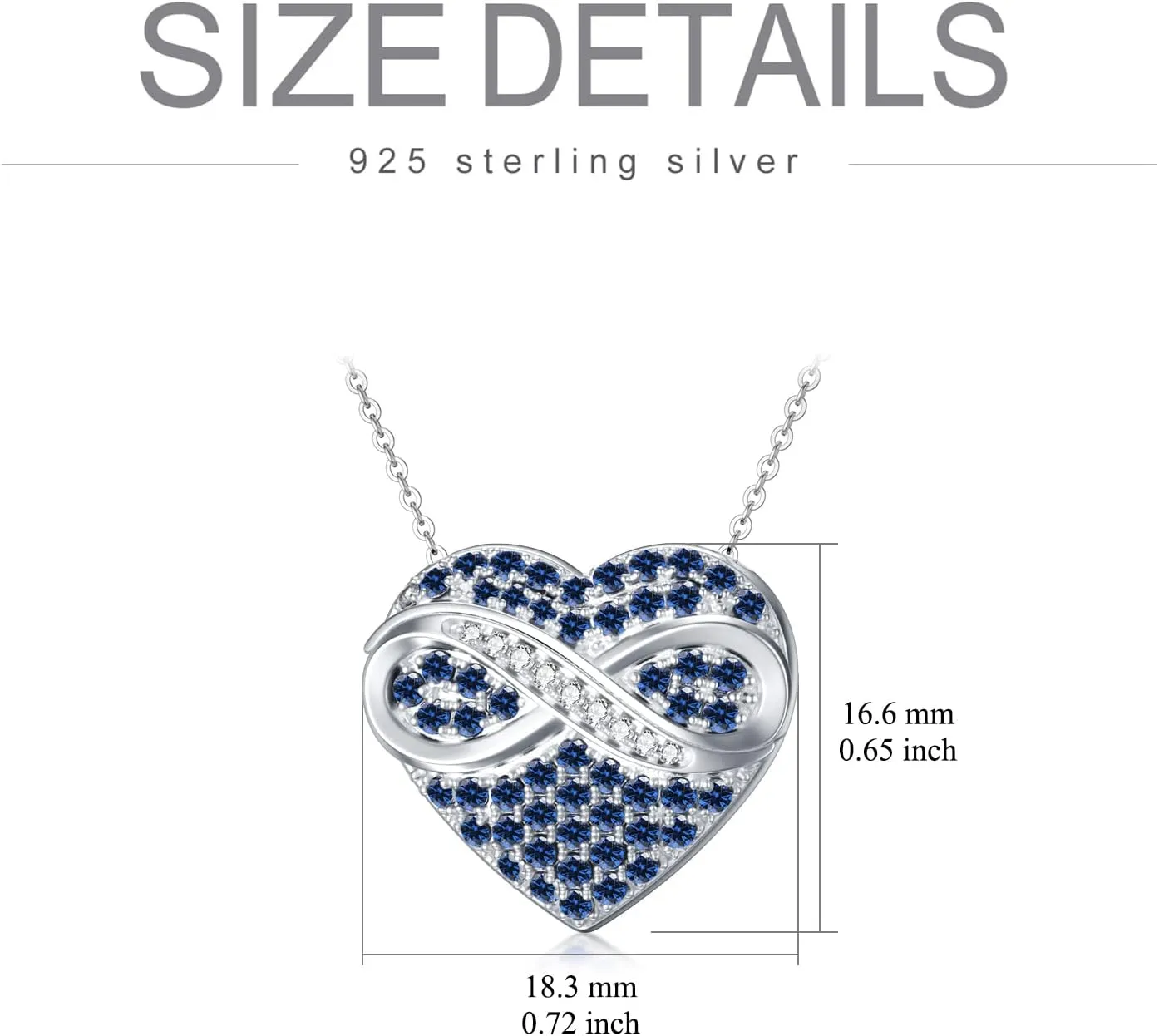 OCJ Infinity Locket Necklace 925 Sterling Silver Heart Birthstone Locket Necklace That Holds Pictures Photo Locket Jewelry for Women Birthday Christmas Gifts