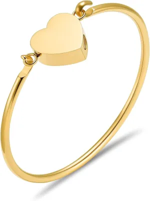 Oinsi Heart Urn Bracelet for Ashes, Cremation Jewelry Leather Bracelets for Men Women, Memorial Jewelry With Filling Kits