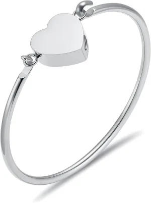 Oinsi Heart Urn Bracelet for Ashes, Cremation Jewelry Leather Bracelets for Men Women, Memorial Jewelry With Filling Kits