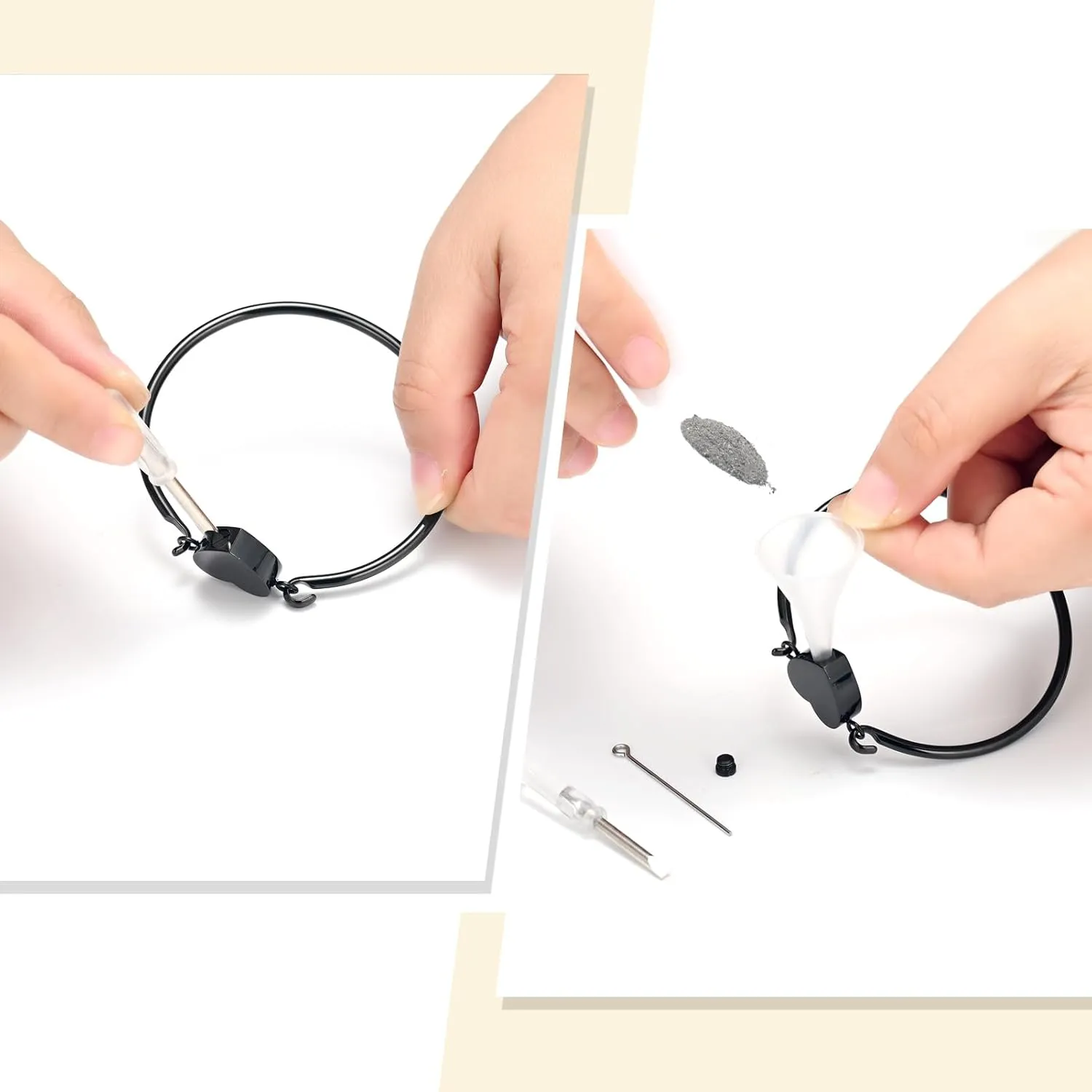 Oinsi Heart Urn Bracelet for Ashes, Cremation Jewelry Leather Bracelets for Men Women, Memorial Jewelry With Filling Kits
