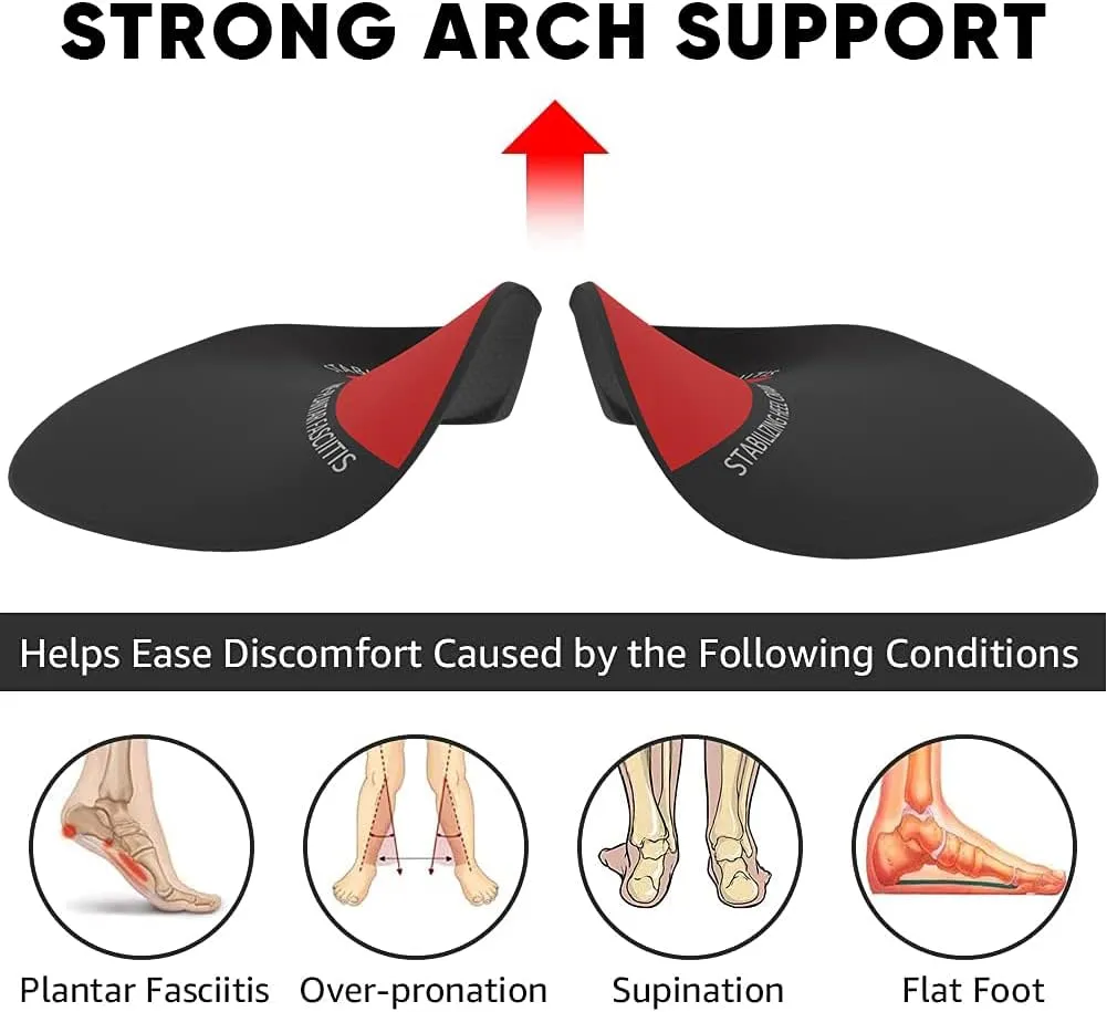 Orthotic Insoles 1/2 Length - High Arch Supports Shoe Insert for Plantar Fasciitis Foot Pain Relief, Flat Feet Pronation, Heel Spur,Shin Splints Relief for Women and Men,Heel Stability,Height Increase