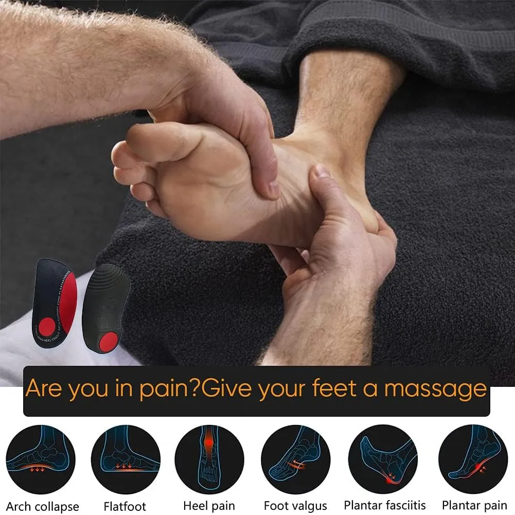 Orthotic Insoles 1/2 Length - High Arch Supports Shoe Insert for Plantar Fasciitis Foot Pain Relief, Flat Feet Pronation, Heel Spur,Shin Splints Relief for Women and Men,Heel Stability,Height Increase