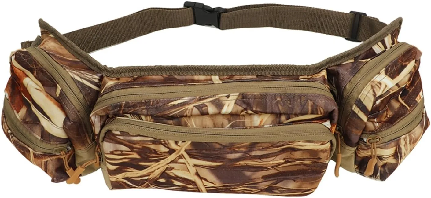 Outdoor Mountaineering Waist Bag, Outdoor Fishing Waist Bag, Adjustable Camouflage Lint Waist Storage Pouch, Hiking Mountaineering Fanny Pack