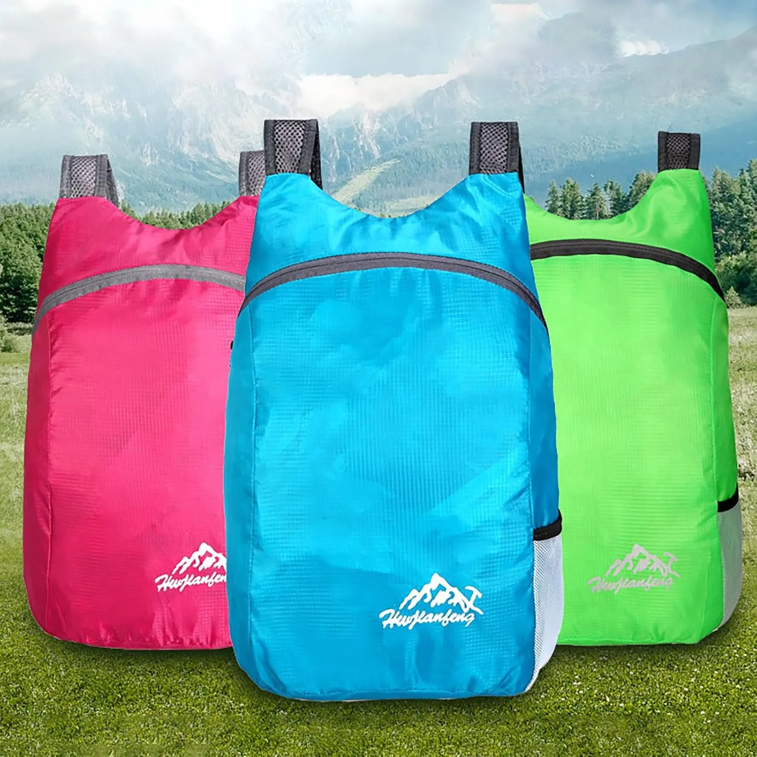 Outdoor Packable Backpack Lightweight Folding Rucking Backpacks Storage Travel Bag for Men Women Sports Daypacks(One Size)