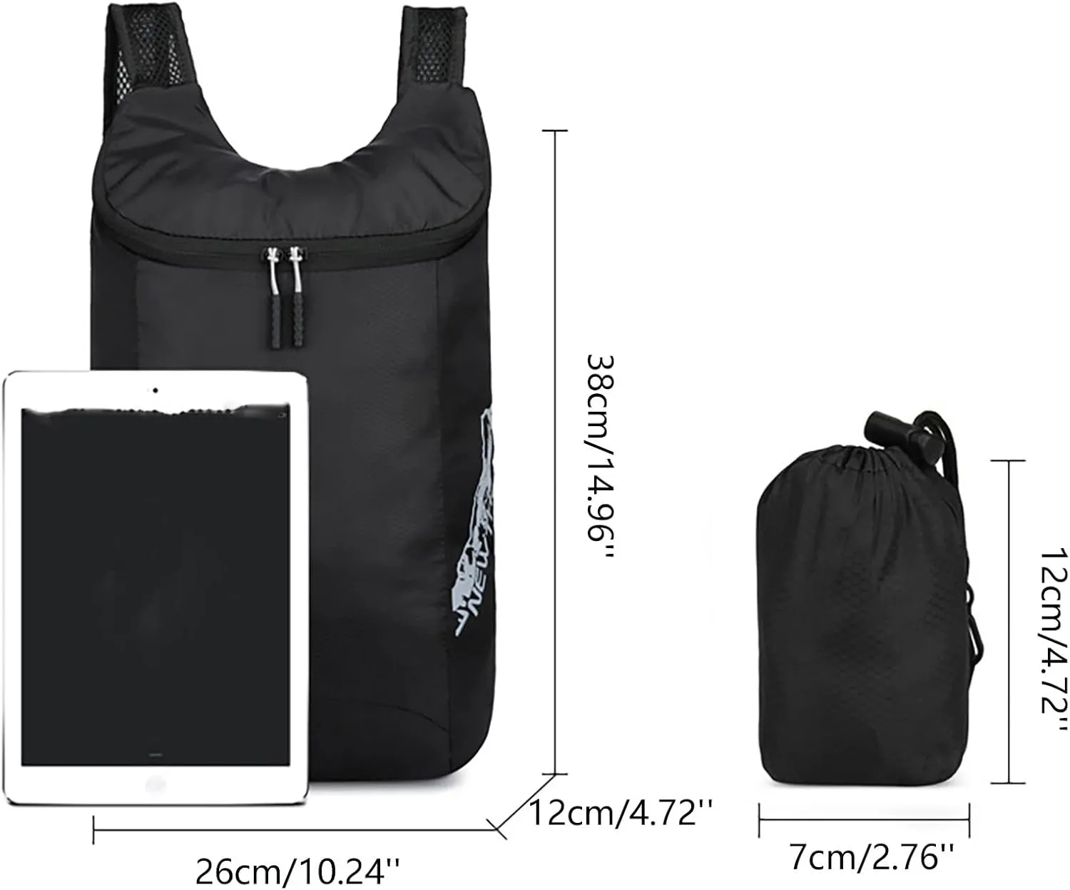 Outdoor Packable Backpack Lightweight Folding Rucking Backpacks Storage Travel Bag for Men Women Sports Daypacks(One Size)