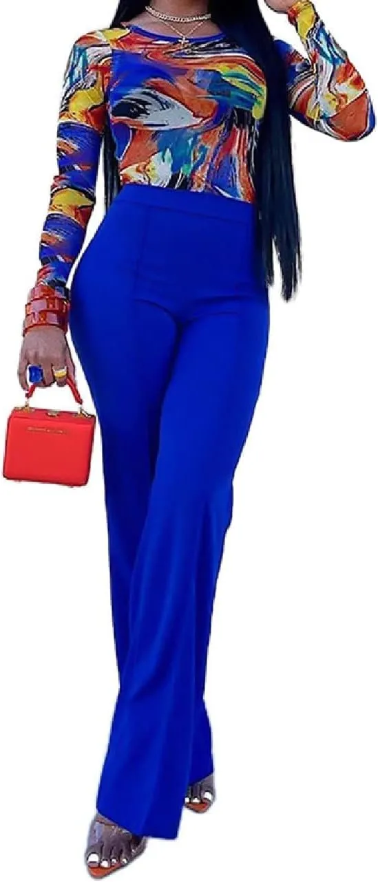 Pants for Women High Waist, High Waist Long Straight Leg Pants
