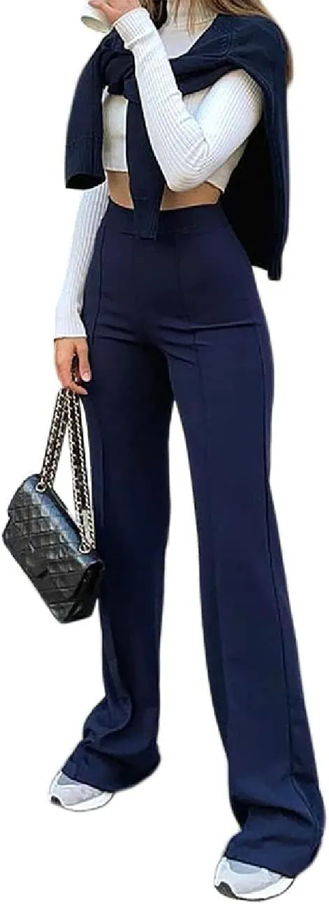 Pants for Women High Waist, High Waist Long Straight Leg Pants