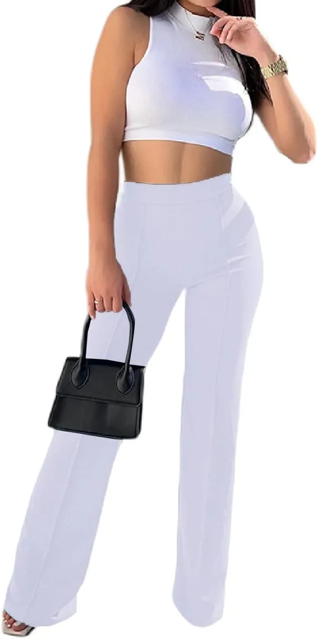 Pants for Women High Waist, High Waist Long Straight Leg Pants