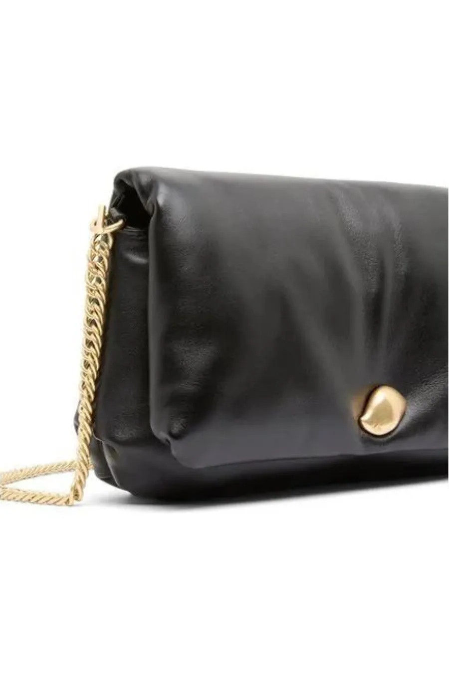 Perla Padded Chain Crossbody Black