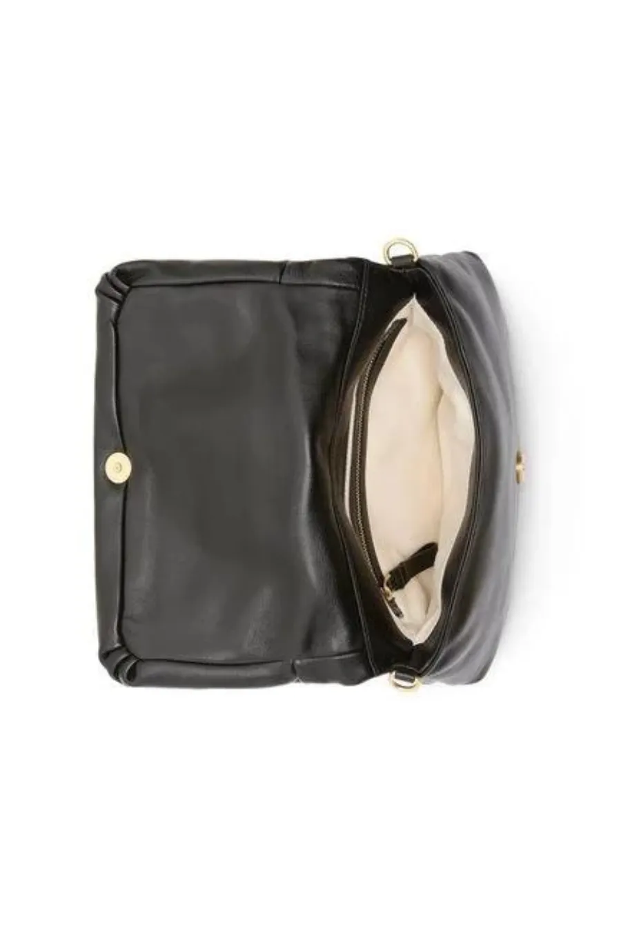 Perla Padded Chain Crossbody Black