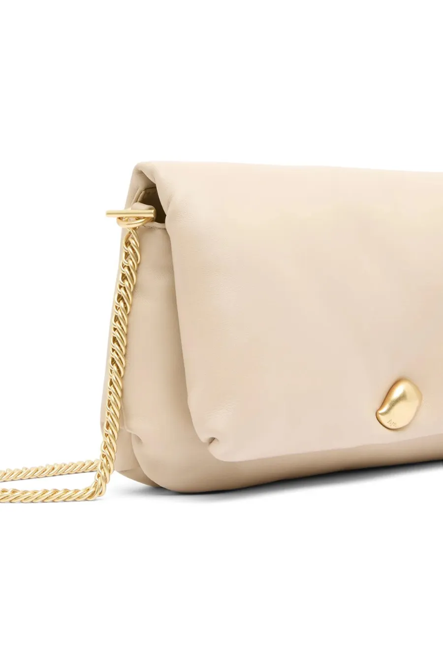 Perla Padded Chain Crossbody Natural Beige
