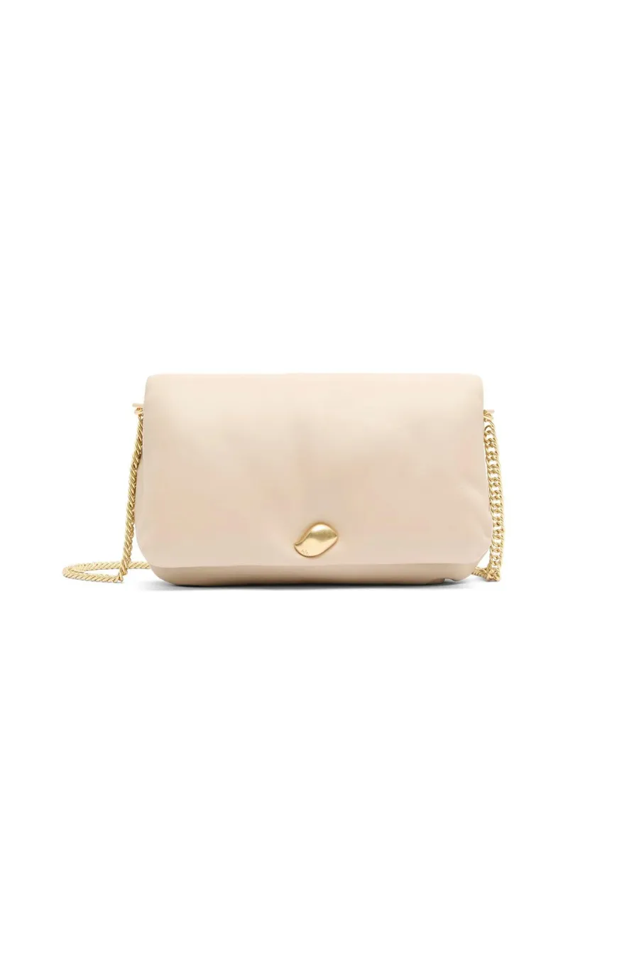 Perla Padded Chain Crossbody Natural Beige