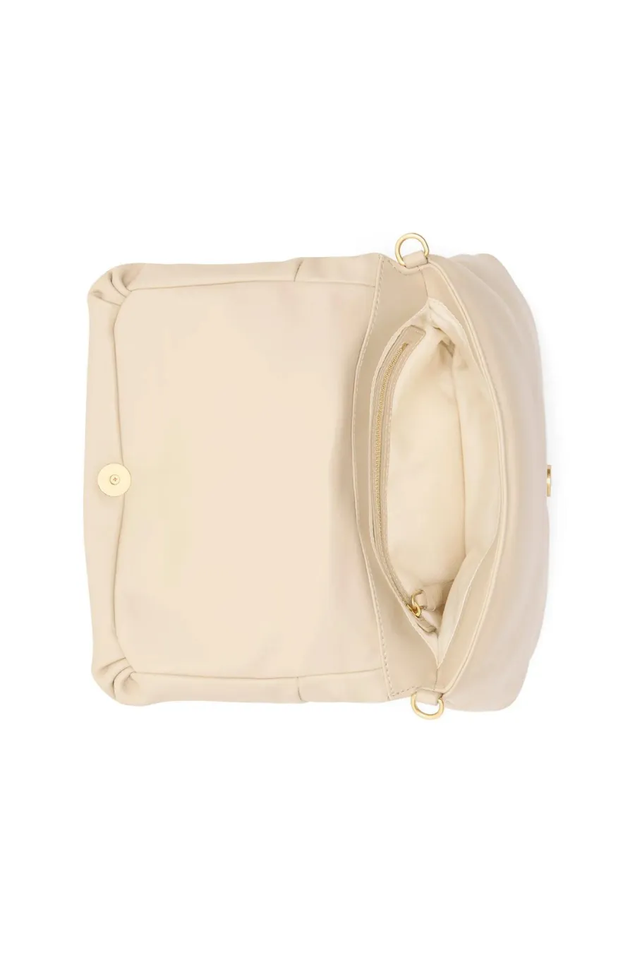 Perla Padded Chain Crossbody Natural Beige
