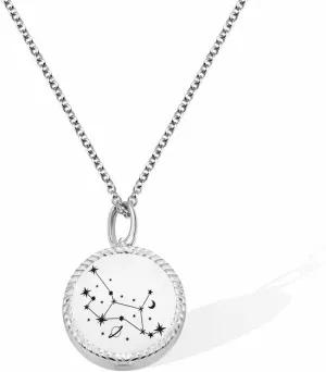 Personalized 12 Constellation Photo Locket Necklace that Holds Pictures Sterling Silver Jewelry Gifts for Women Girls Custom Photo Lockets Pendant Necklace Round Picture Locket Memorial Jewelry