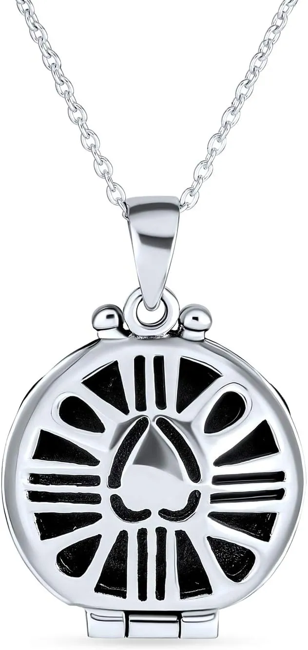 Personalized BFF Vintage Style Lucky Green Shamrock Clover Round Celtic Irish Two Photo Heart Oval Round Memorial Claddagh Hold Pictures Locket Necklace For Women .925 Sterling Silver Customizable