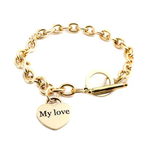 Personalized Heart Charm Bracelet Customized Dainty Love Pendants with Names Jewelry Gifts for Her Gold