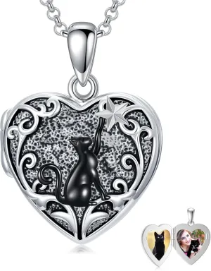 Personalized Heart Locket Necklace That Holds Pictures 925 Sterling Silver Custom Photo Lockets Necklaces Jewelry Gifts for Family Women Lover