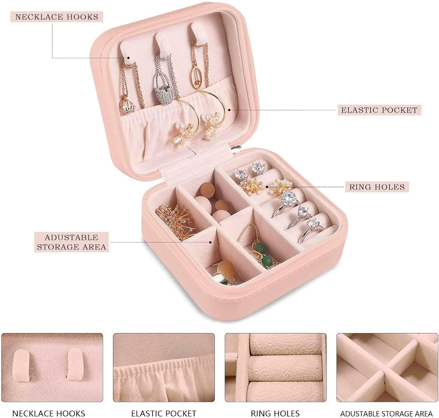 Personalized Leather Jewelry Box for Girls Rainbow Jewelry Box Travel Case Small Jewelry Organizer Ring Case Kids Birthday Christening Gift