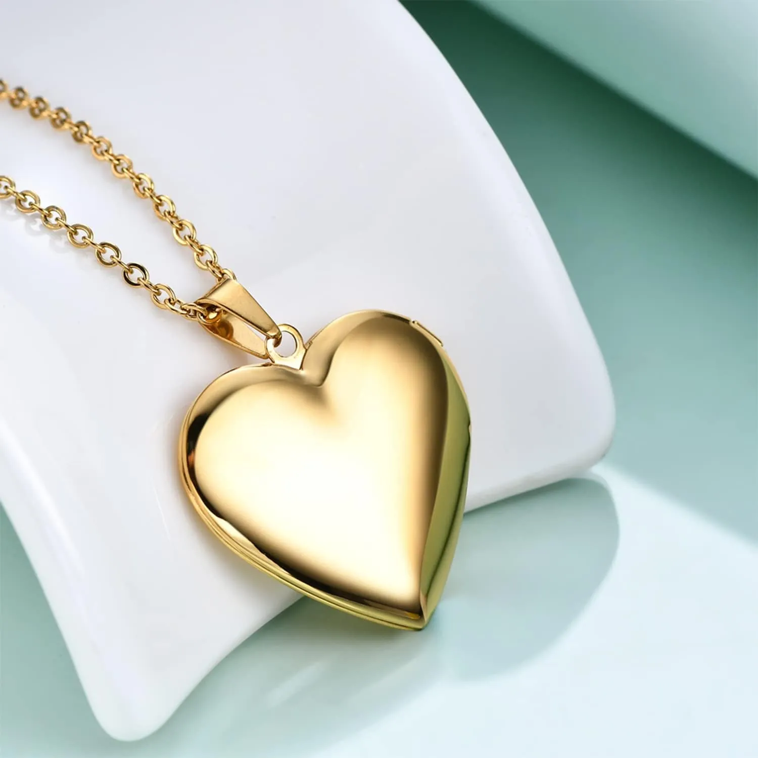 PHOCKSIN Personalized Locket Necklace for Women Custom Silver Heart Photo Necklace With Picture Inside Lockets with Birth Flower Birthstone Birthday Gifts for Women