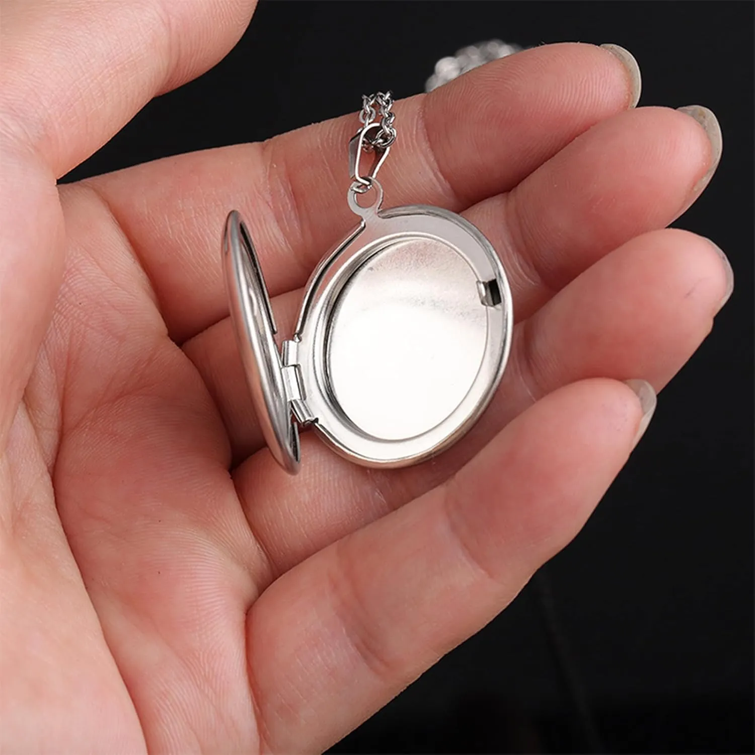 PHOCKSIN Personalized Locket Necklace for Women Custom Silver Heart Photo Necklace With Picture Inside Lockets with Birth Flower Birthstone Birthday Gifts for Women