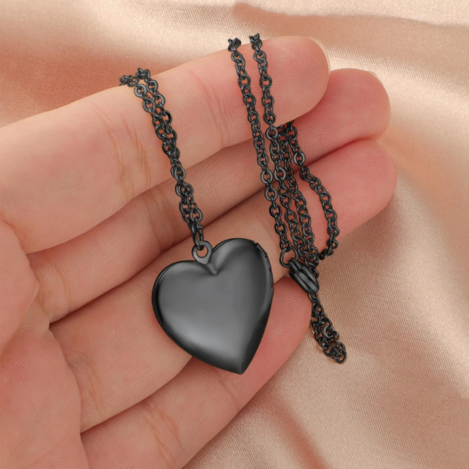 PHOCKSIN Personalized Locket Necklace for Women Custom Silver Heart Photo Necklace With Picture Inside Lockets with Birth Flower Birthstone Birthday Gifts for Women