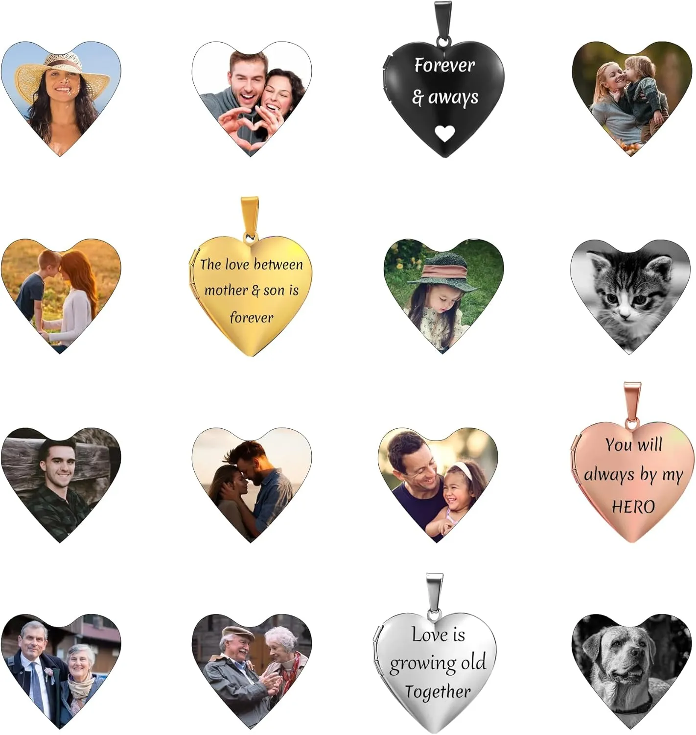 PHOCKSIN Personalized Locket Necklace for Women Custom Silver Heart Photo Necklace With Picture Inside Lockets with Birth Flower Birthstone Birthday Gifts for Women
