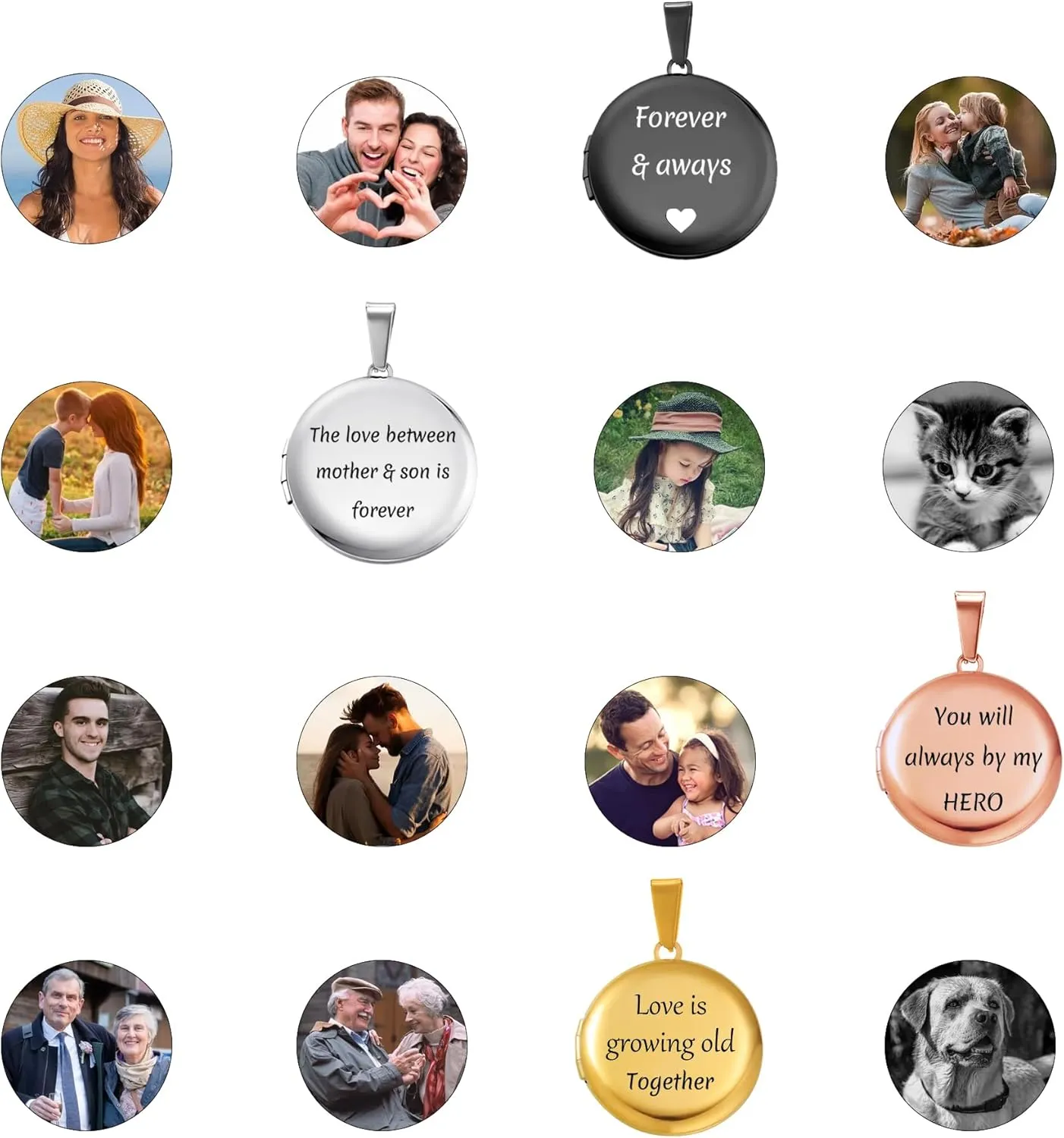 PHOCKSIN Personalized Locket Necklace for Women Custom Silver Heart Photo Necklace With Picture Inside Lockets with Birth Flower Birthstone Birthday Gifts for Women