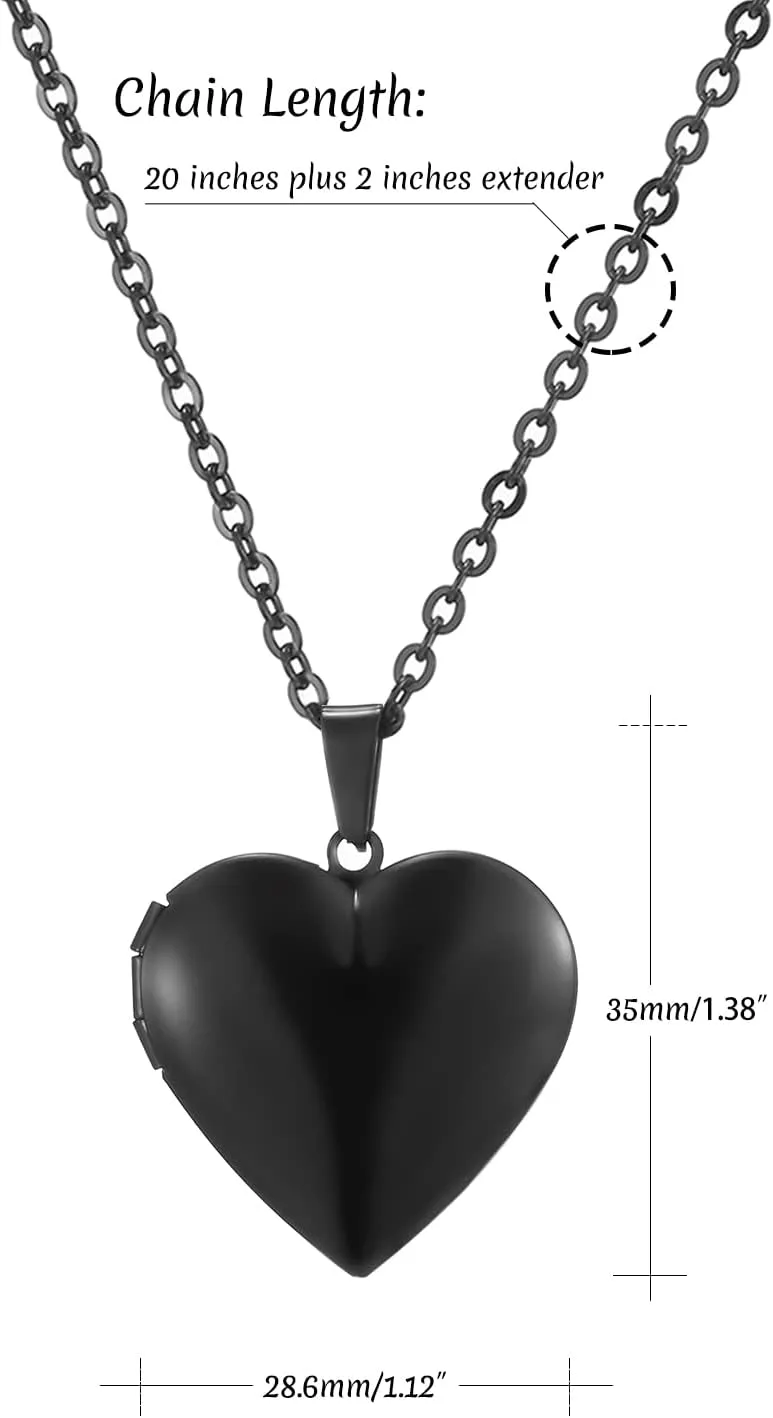 PHOCKSIN Personalized Locket Necklace for Women Custom Silver Heart Photo Necklace With Picture Inside Lockets with Birth Flower Birthstone Birthday Gifts for Women