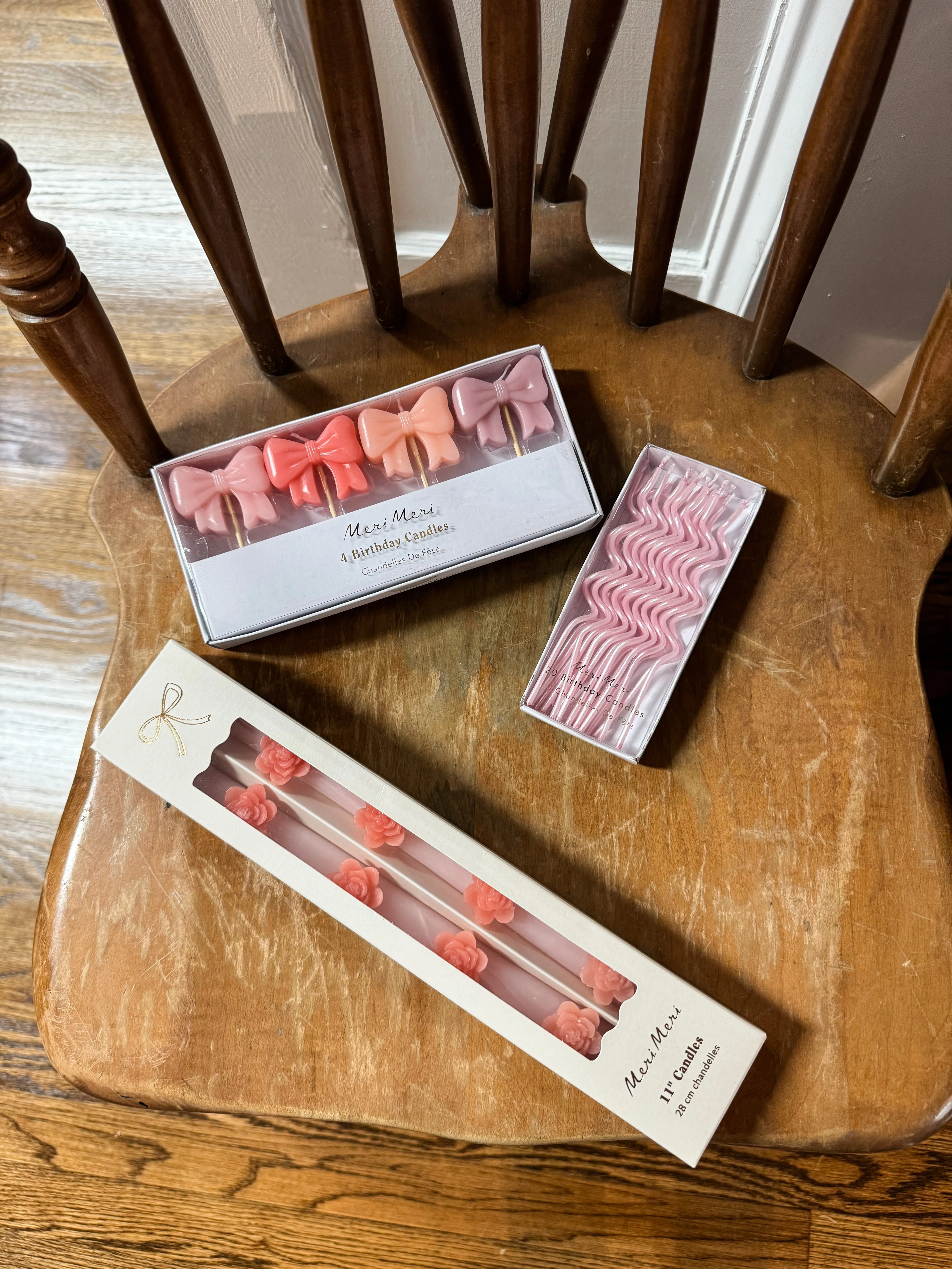 Pink Swirly Candles (x 20)