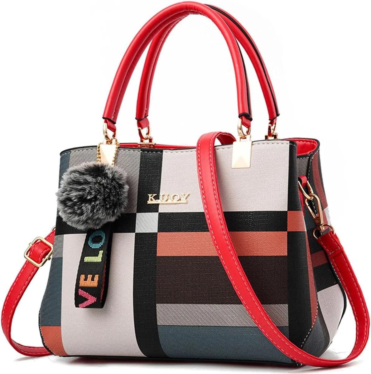Purses and Handbags for Women Top Handle Bags Leather Satchel Totes Shoulder Bag with Pendant