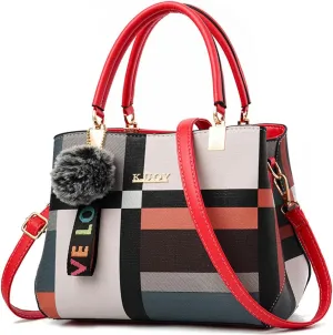 Purses and Handbags for Women Top Handle Bags Leather Satchel Totes Shoulder Bag with Pendant
