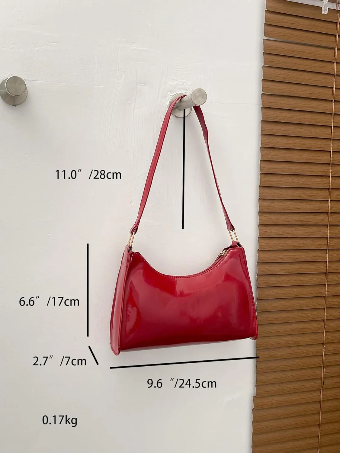 QWINEE Women's Artificial Patent Leather Tote - Square, Satchel, Ladies Shoulder Totes, Crossbody Bags