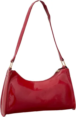 QWINEE Women's Artificial Patent Leather Tote - Square, Satchel, Ladies Shoulder Totes, Crossbody Bags