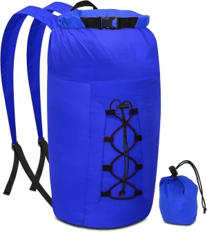 R2Depot Lightweight Packable Backpack 20L, Waterproof Foldable Hiking Daypacks for Travel (Blue)