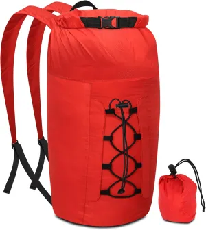 R2Depot Lightweight Packable Backpack 20L, Waterproof Foldable Hiking Daypacks for Travel (Red)