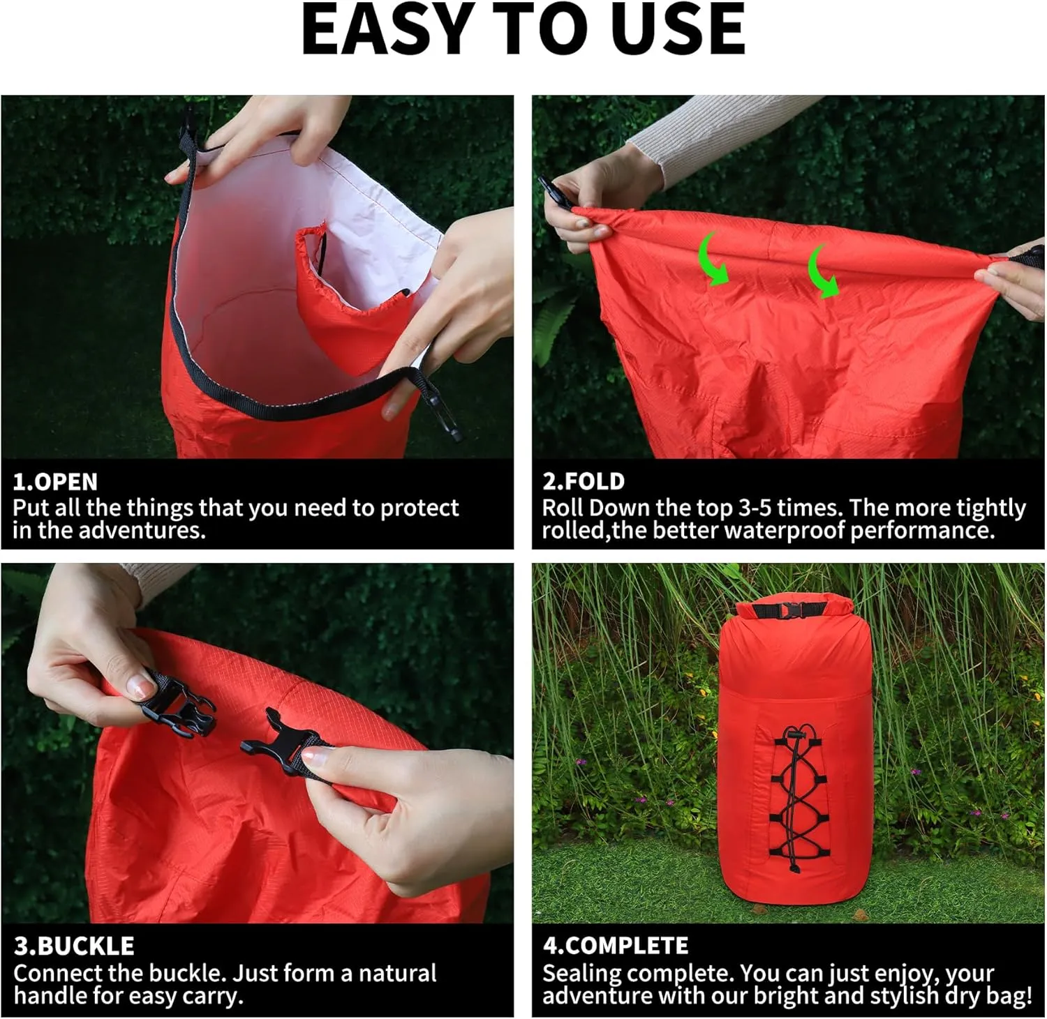 R2Depot Lightweight Packable Backpack 20L, Waterproof Foldable Hiking Daypacks for Travel (Red)