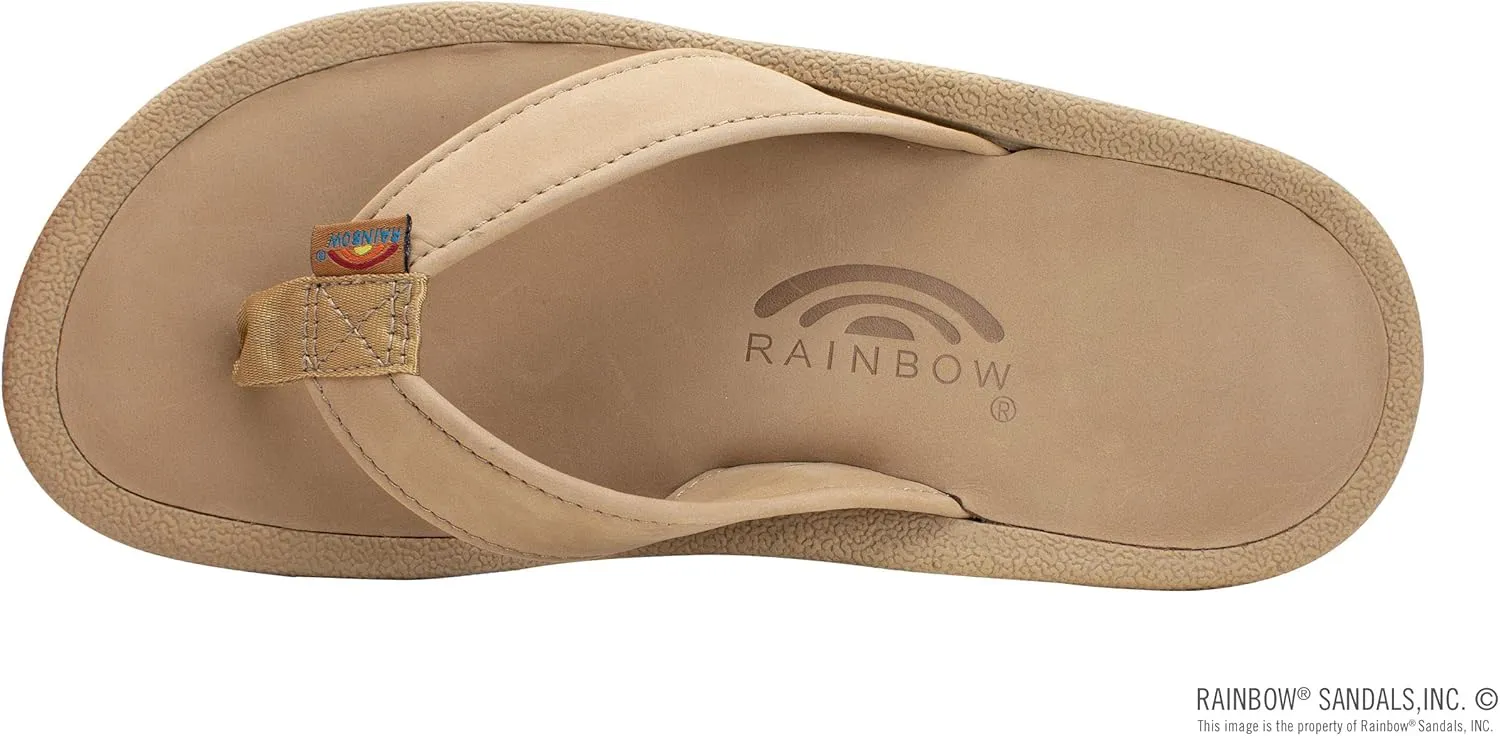 Rainbow Sandals Men's Navigator Premier Leather Orthopedic Foot Bed w/Tapered Strap
