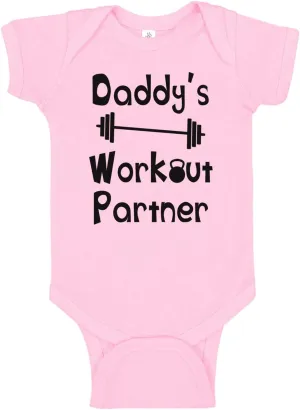 Reaxion Handmade Funny Baby Boy Girl Mommy's or Daddy's Workout Partner Bodysuits Clothes
