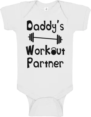 Reaxion Handmade Funny Baby Boy Girl Mommy's or Daddy's Workout Partner Bodysuits Clothes