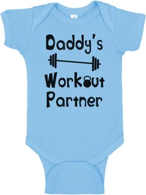 Reaxion Handmade Funny Baby Boy Girl Mommy's or Daddy's Workout Partner Bodysuits Clothes