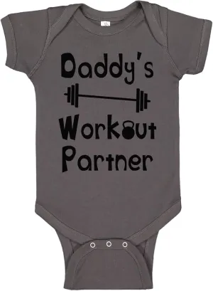 Reaxion Handmade Funny Baby Boy Girl Mommy's or Daddy's Workout Partner Bodysuits Clothes