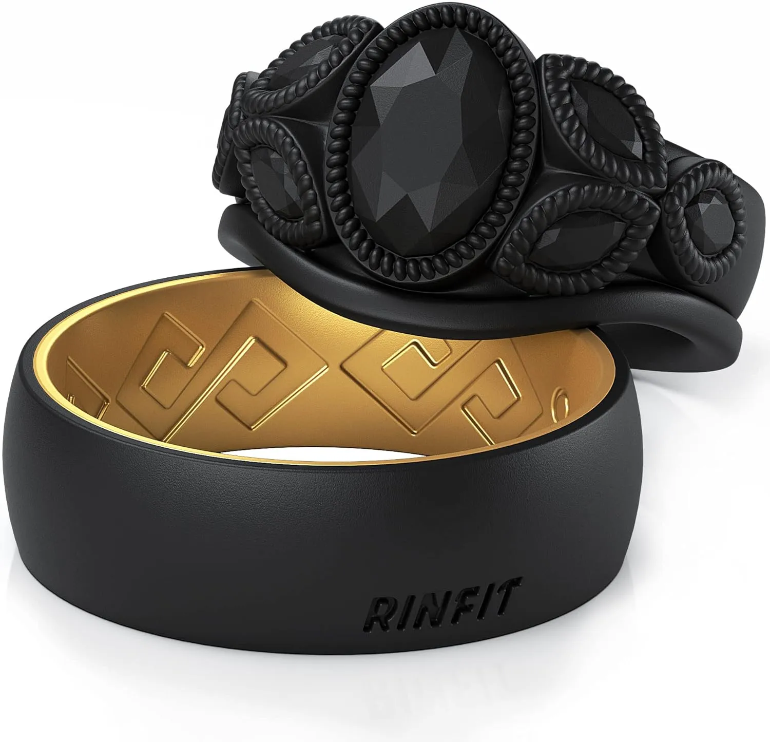 Rinfit Matching Silicone Rings for Couples - Silicone Wedding Bands Sets for Him and Her - His and Hers Ring - Patented Design