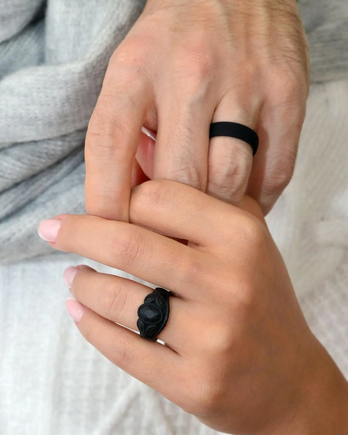 Rinfit Matching Silicone Rings for Couples - Silicone Wedding Bands Sets for Him and Her - His and Hers Ring - Patented Design