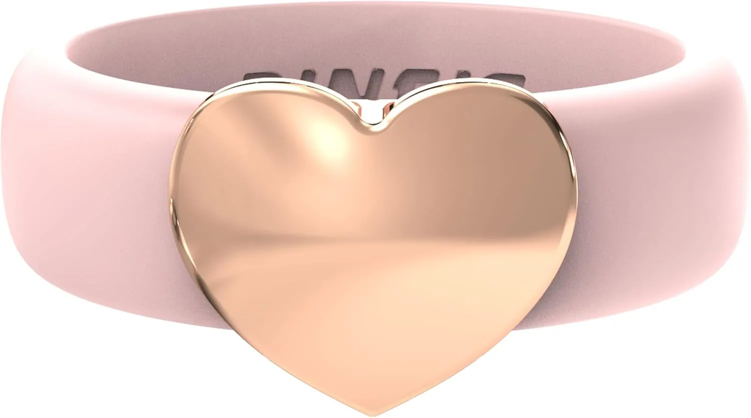 Rinfit Womens Silicone Wedding Ring with Stainless Steel Heart - Silicone Engagement Ring for Women - Heart Collection - U.S. Design Patent Pending