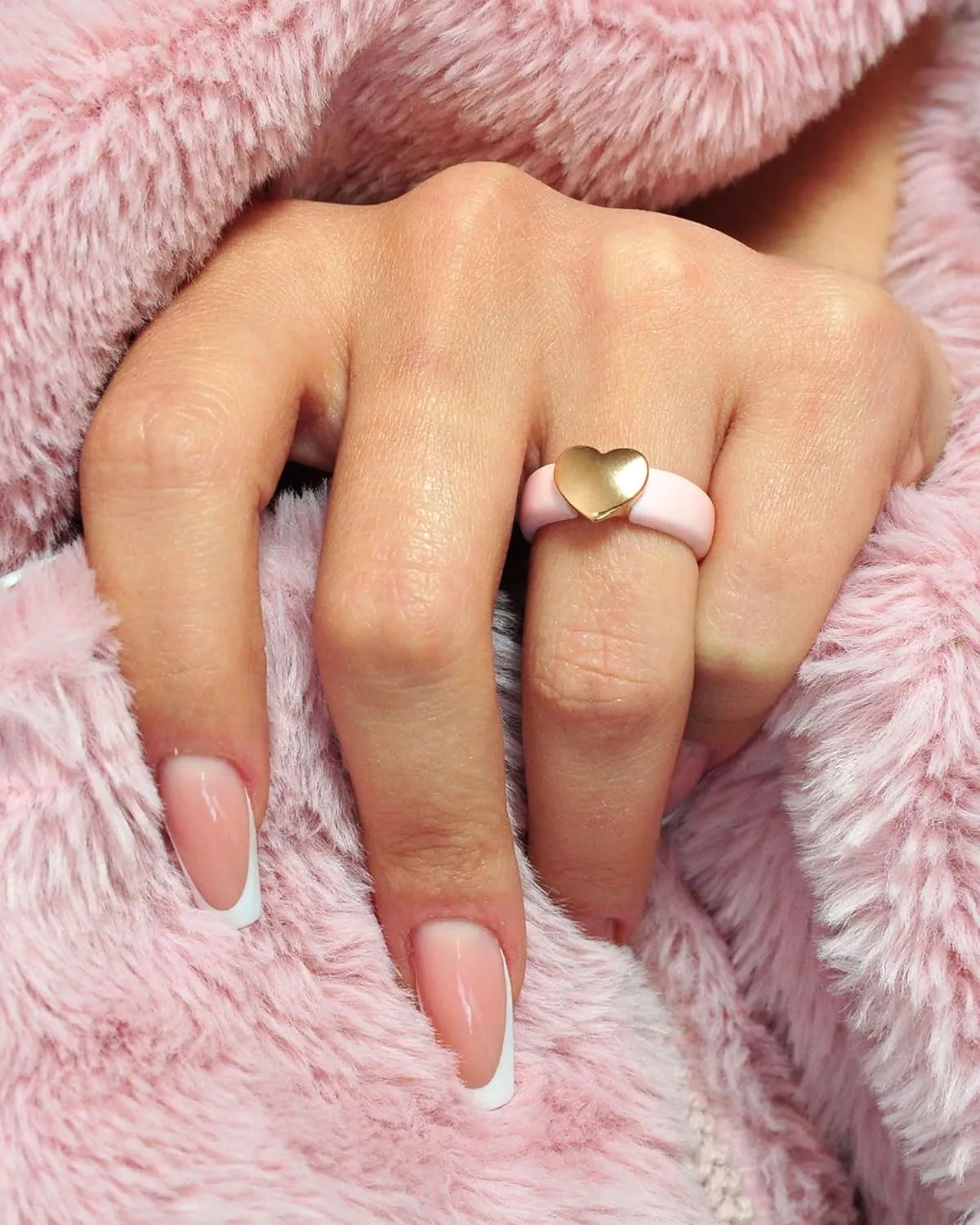 Rinfit Womens Silicone Wedding Ring with Stainless Steel Heart - Silicone Engagement Ring for Women - Heart Collection - U.S. Design Patent Pending