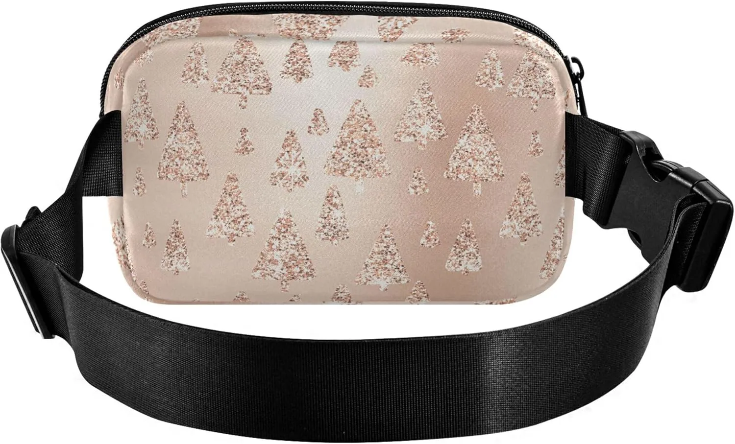 Rose Gold Christmas Trees Women Fanny Packs Waterproof Anti Theft Belt Bag Cute Waist Pack for Women
