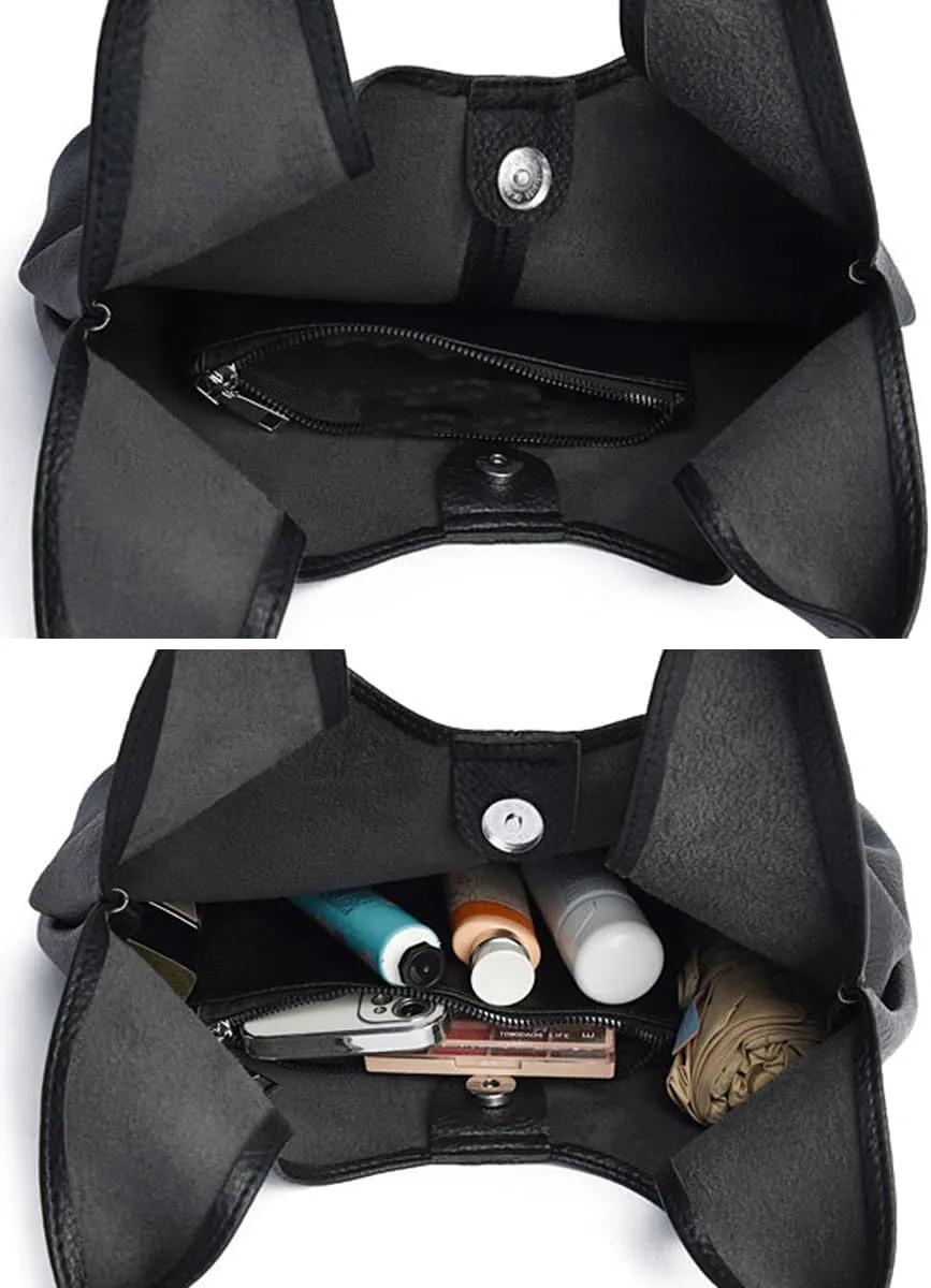Rungion Womens Soft Vegan Leather Shoulder Bag Fashion Large Triangular Totes Handbag 2pcs Set Purse Top Handle Satchel